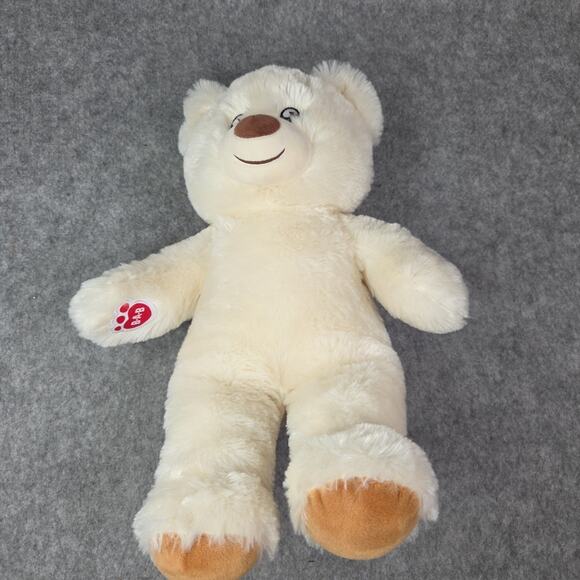 Build A Bear Cream Ivory Teddy Bear Plush 15 Inch Stuffed Animal Toy Brown Nose - Picture 5 of 11